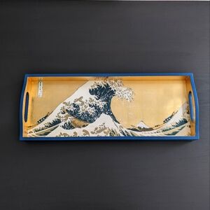 Caspari Lacquered Bar Tray "The Great Wave off Kanagawa"